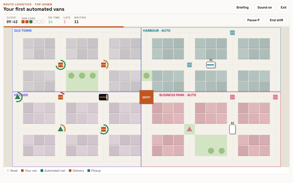 Delivery routes screenshot